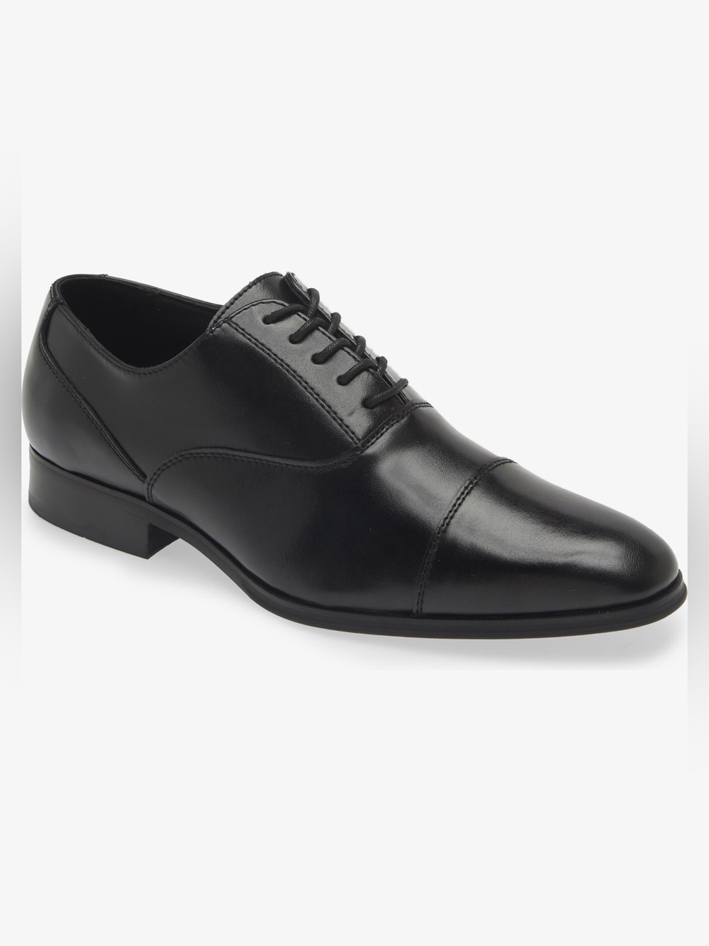 Classic Black Calvin Cap Toe Derby Men's Dress Shoe